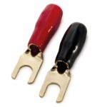 Gabel Kabelschuh vergoldet  4mm