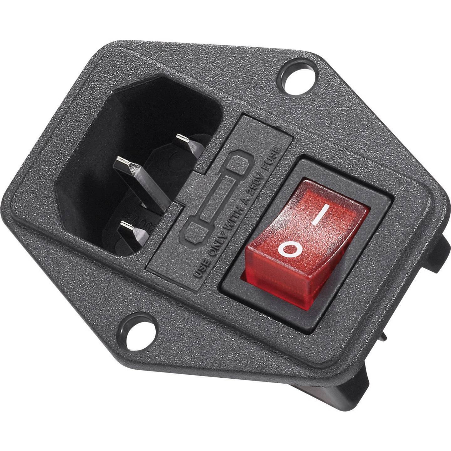 image K & B 59JR101-1FR-LR Kaltgeräte-Steckverbinder 42R Stecker, Einbau vertikal Gesamtpolzahl 2 – Bild 1